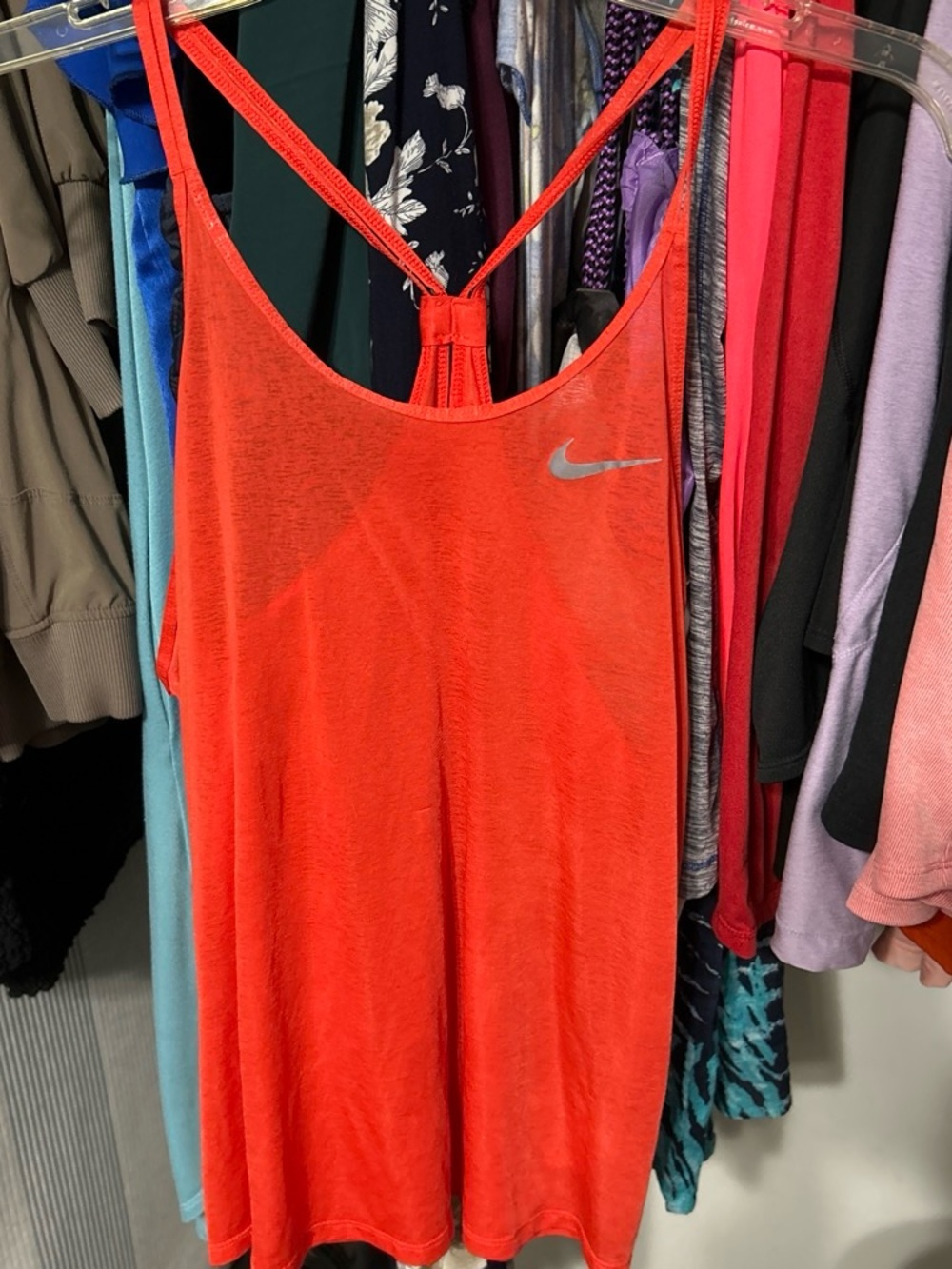 Nike Red Women's Athletic Tank with Reflective Swoosh